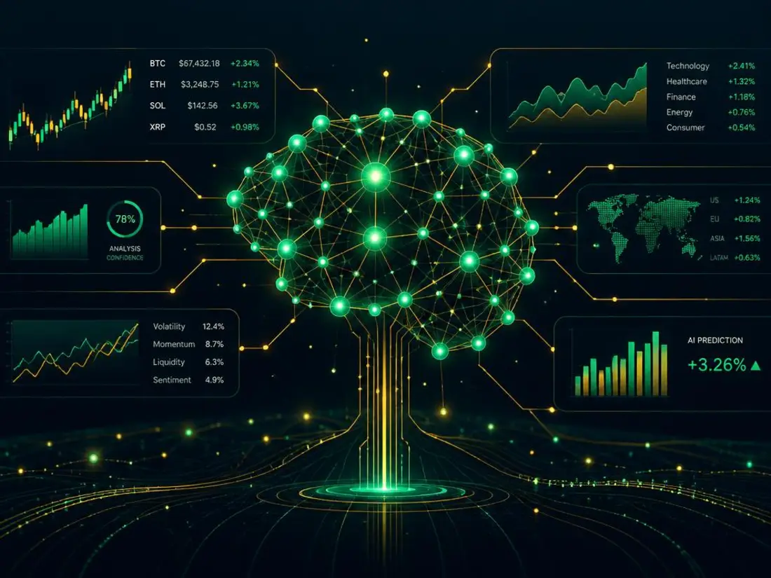 VeltraX Auron AI engine neural network analysing market data and trading signals